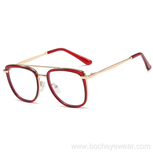 New comfortable TR90 large frame optical lens round frame metal leg anti blue light glasses can be equipped with myopia glasses